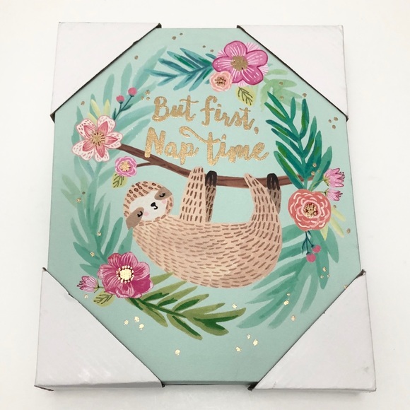 Other - *HOST PICK* Sloth “But first Nap time” Mint Canvas